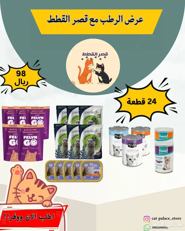 عروض طعام قطط اقل من 100 1