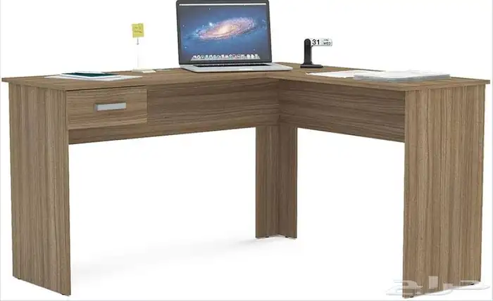 طاولة مكتب حرف L   مساحة مريحة وجودة 2