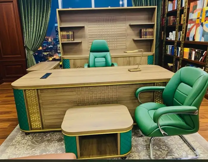 مودرن مكتب طقم فخم كامل مع كنب و كراسي لون اخضر جملي مكتب 1