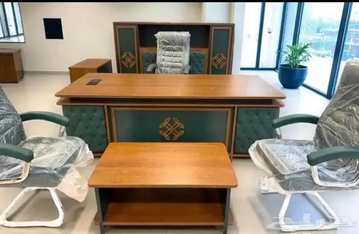 مودرن مكتب طقم فخم كامل مع كنب و كراسي لون اخضر جملي مكتب 3
