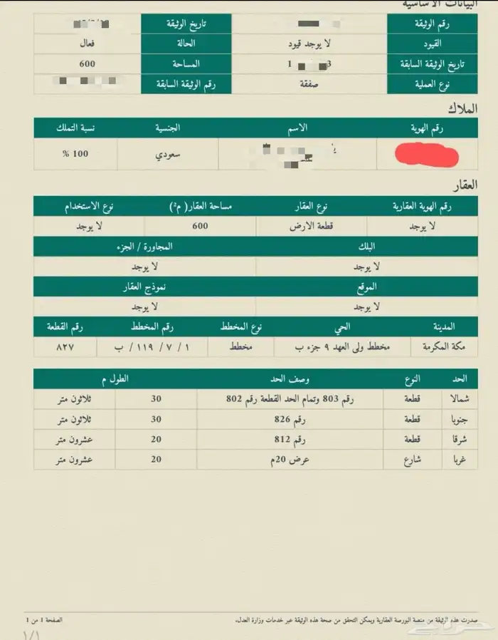 ارض للبيع بمخطط ولي العهد 9ب المربع الاول شارع 20م 4