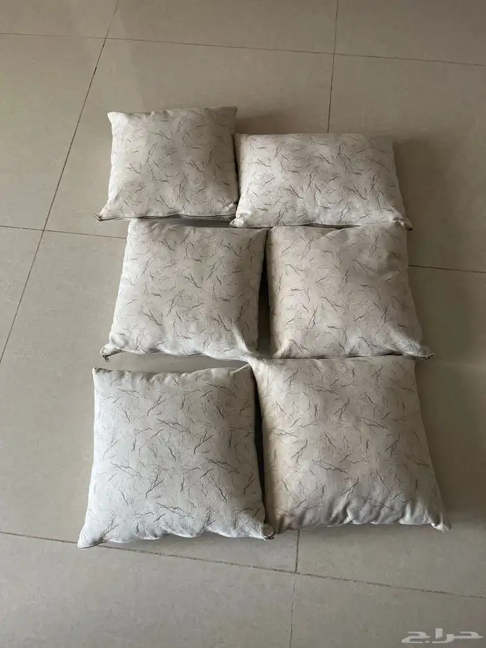 كنب جديد نضيف مفصل تفصيل قماش شاموه مع 6 مخدات 13 نفر 4