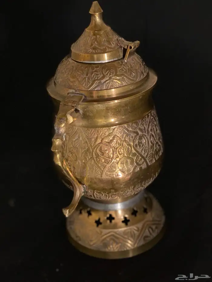 أصغر سماور نحاسي منقوشل عمل الشاي للعزبه 0