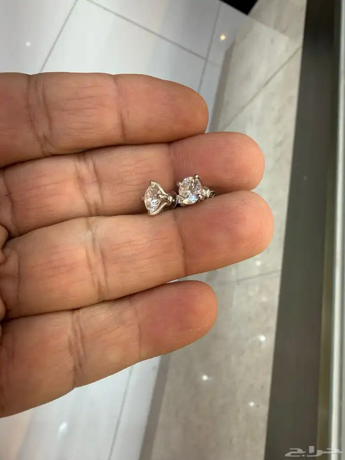 حلق الماس ذهب ابيض 6