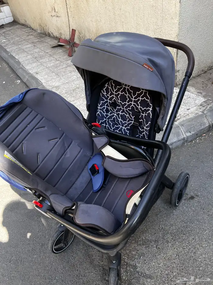 عربة اطفال مع كرسي سيارة للاطفال 0