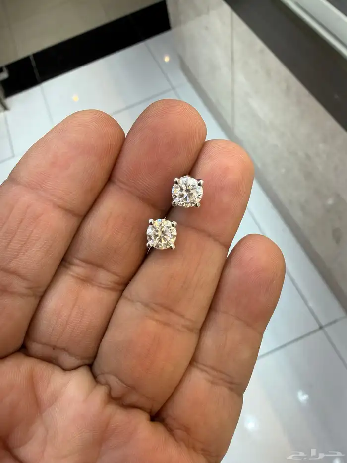 حلق الماس ذهب ابيض 5