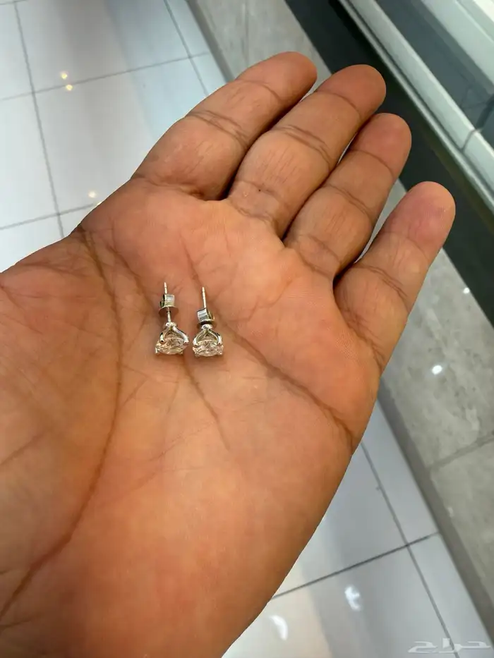 حلق الماس ذهب ابيض 4