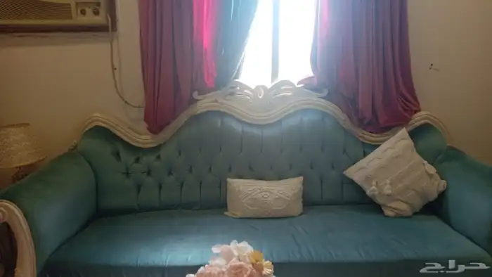 كنب سماوي اثنين كبار واثنين صغار نظيف خشبه قوي ب550 3