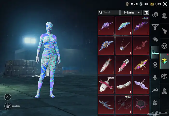 حساب ببجي موبايل 83  لفل سكنات  83 سكنات ميثك ونوادر 78