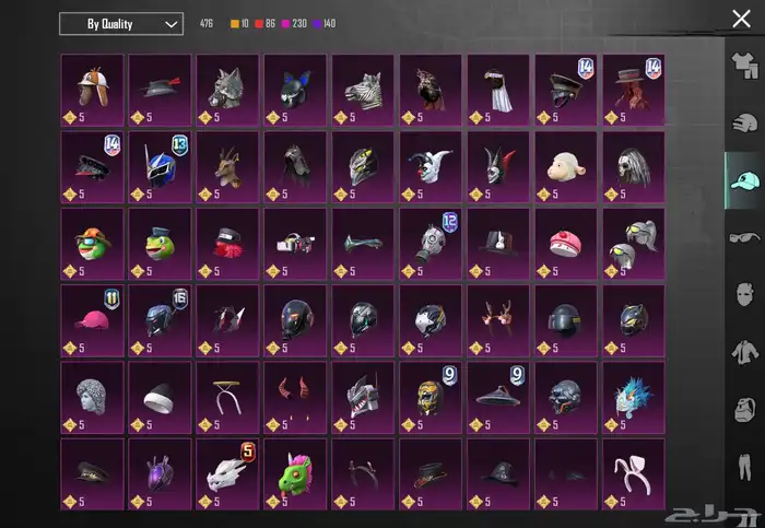 حساب ببجي موبايل 83  لفل سكنات  83 سكنات ميثك ونوادر 21