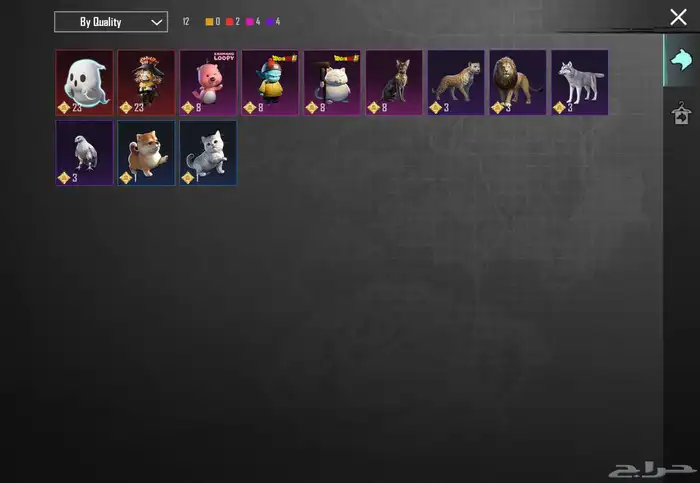 حساب ببجي موبايل 83  لفل سكنات  83 سكنات ميثك ونوادر 61