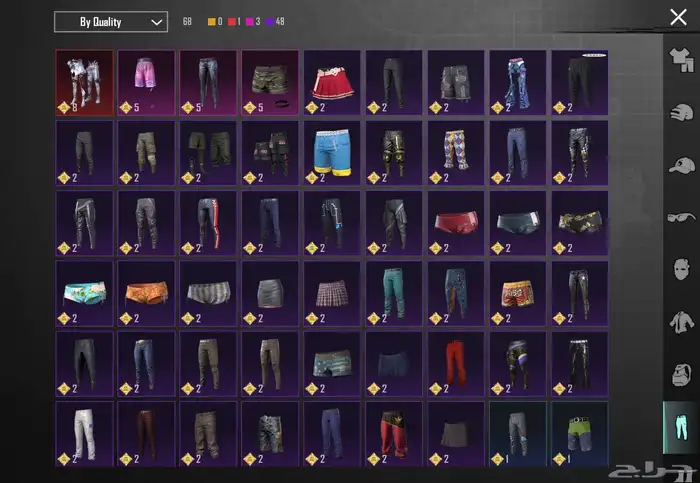 حساب ببجي موبايل 83  لفل سكنات  83 سكنات ميثك ونوادر 35