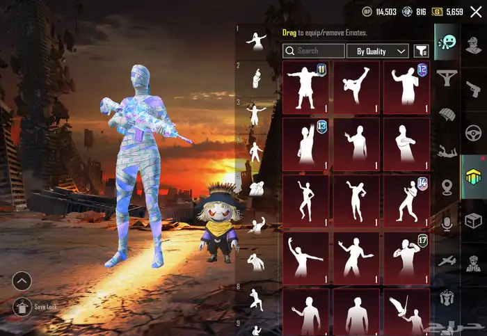 حساب ببجي موبايل 83  لفل سكنات  83 سكنات ميثك ونوادر 67