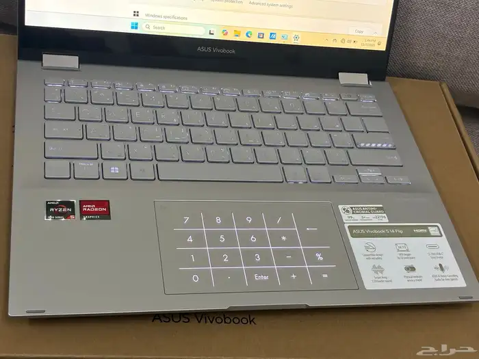 لابتوب اسوس فيفو بوك معالج رايزن 5 شاشه لمس 2 في 1 8