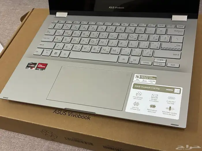 لابتوب اسوس فيفو بوك معالج رايزن 5 شاشه لمس 2 في 1 10