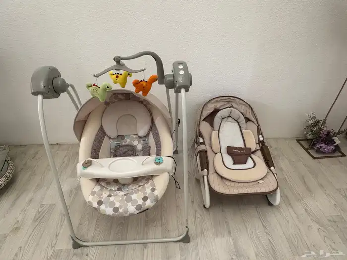 للبيع أرجوحة كهربائية وسرير هزاز للأطفال 1