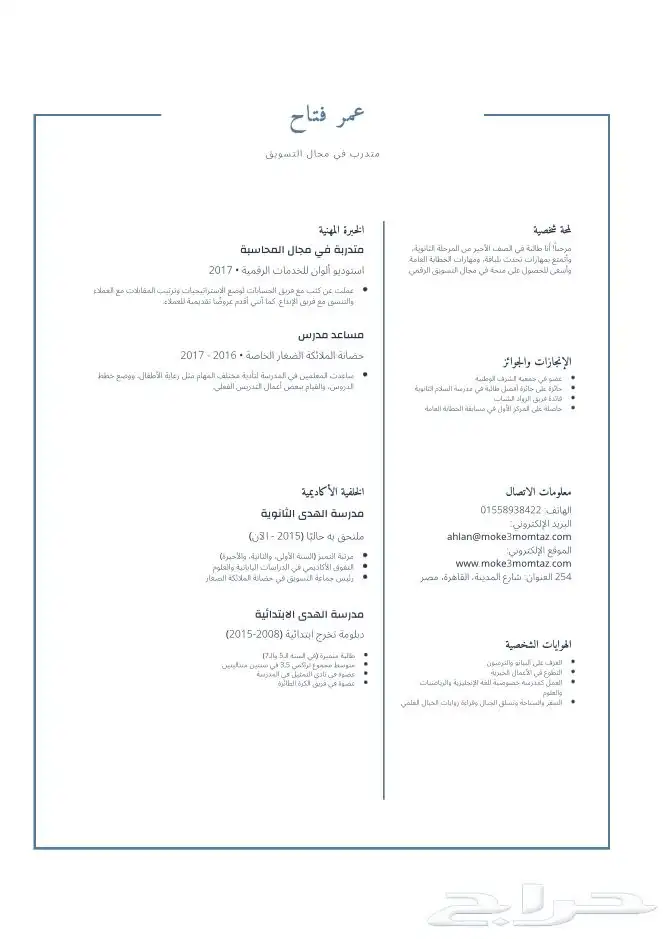 يتواجد تصاميم سيره ذاتيه احترافيه ب 5ريال فقط 5