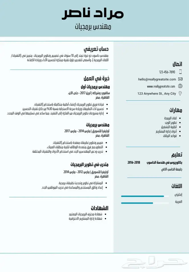 يوجد تصاميم سيرة ذاتيه احترافيه ب 5 ريال فقط 2