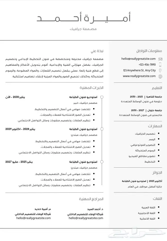 يتواجد تصاميم سيره ذاتيه احترافيه ب 5 ريال فقط 0