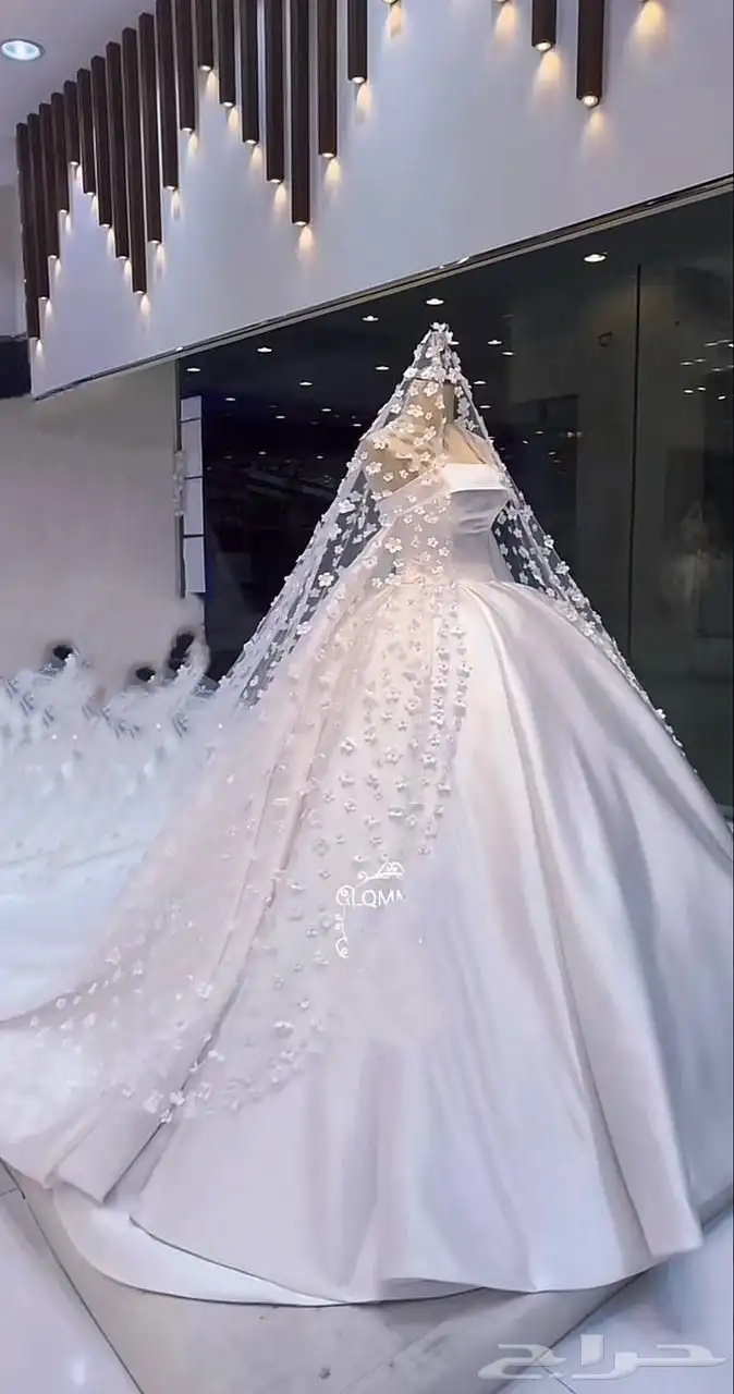فستان زفاف جديد استخدام مره واحده فقط نظيف وجميل جدا 3