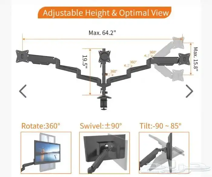 monitor mount triple 2