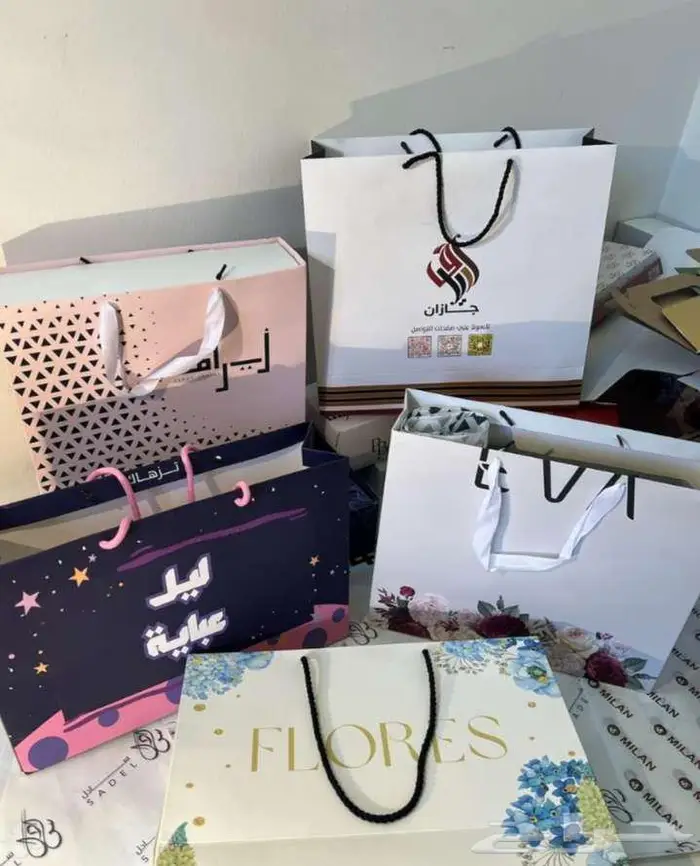 طباعة بكج عبايات أكياس ستيكر ورق تغليف أكواب 6