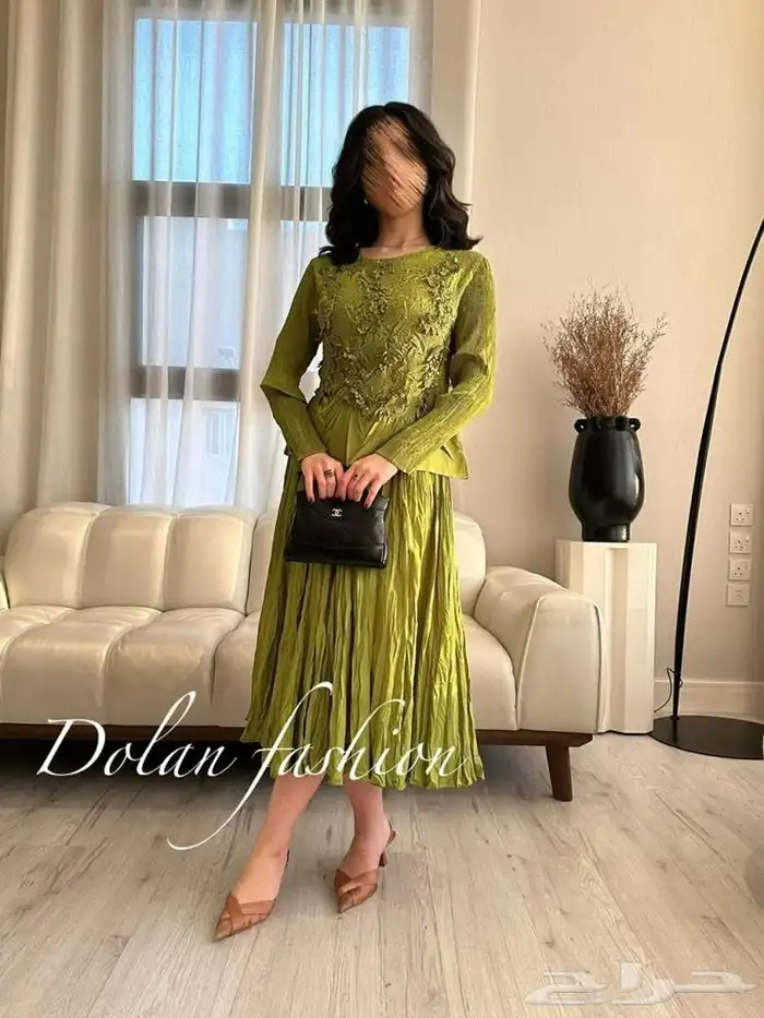 فستان زيتي غير ملبوس 0