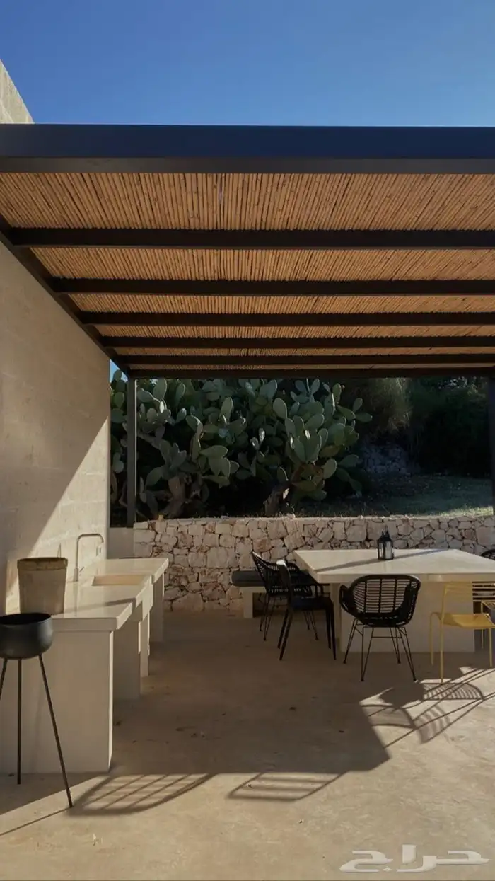 مظلات خيزران بشكل جمالي 0