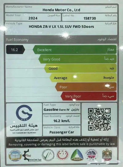 هوندا ZR.V ستاندر خليجي 2024 مبيعات بنوك index
