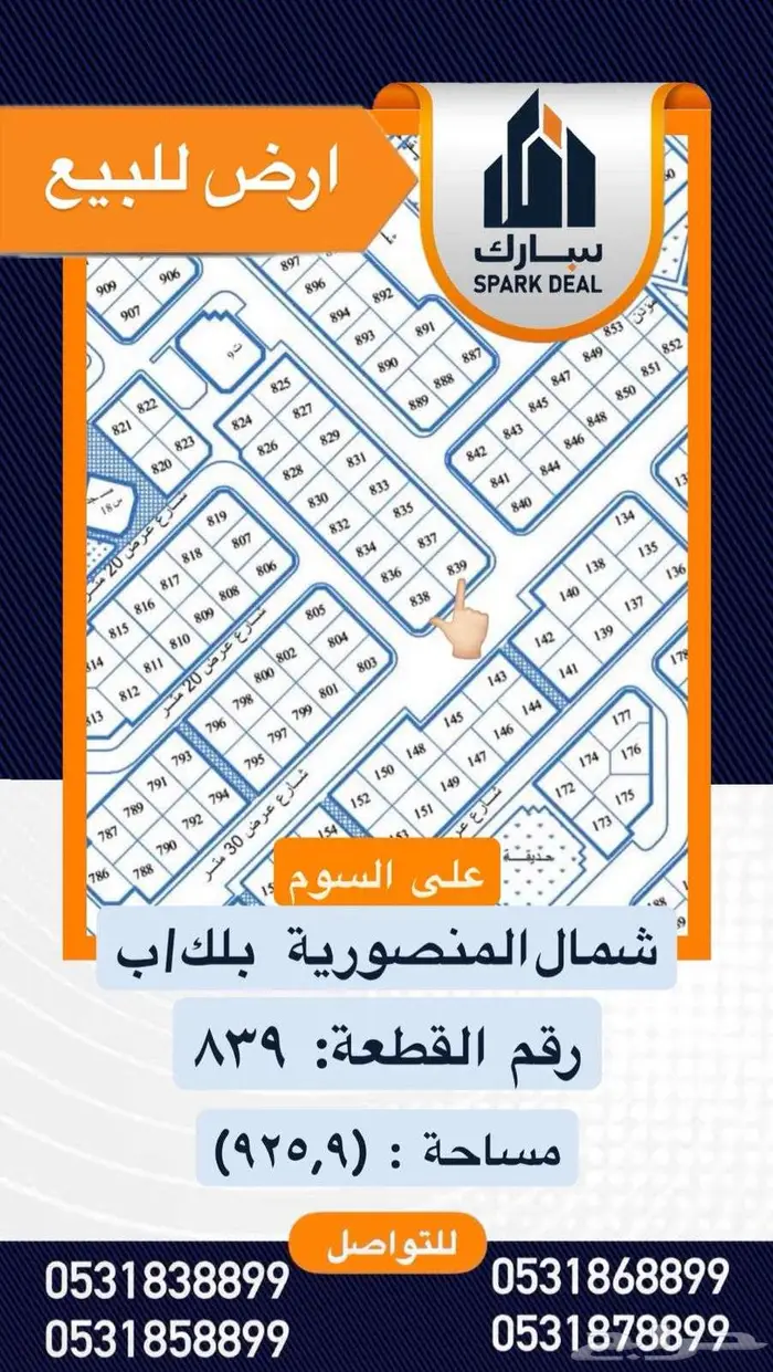 ارض للبيع حي قرطبة بلك ب على السوم 4