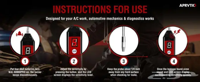 كاشف تسرب غاز التبريد Aprvtio WJL-6000Pro. 16