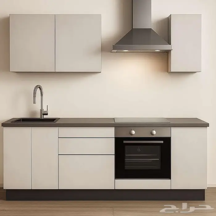 مطبخ متكامل 2.5م بتشطيب أوروبي شامل السطح 2