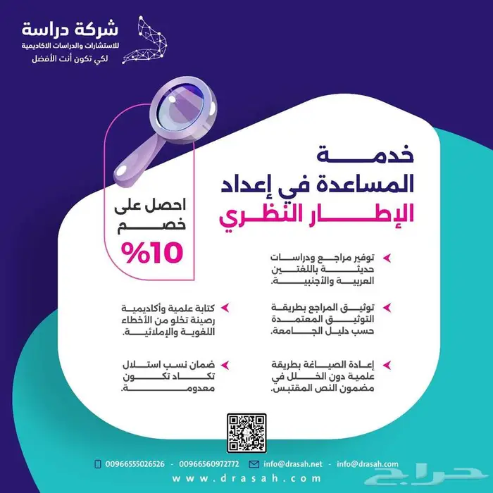 خدمة إعداد الإطار النظري والدراسات السابقة من شركة دراسة 0