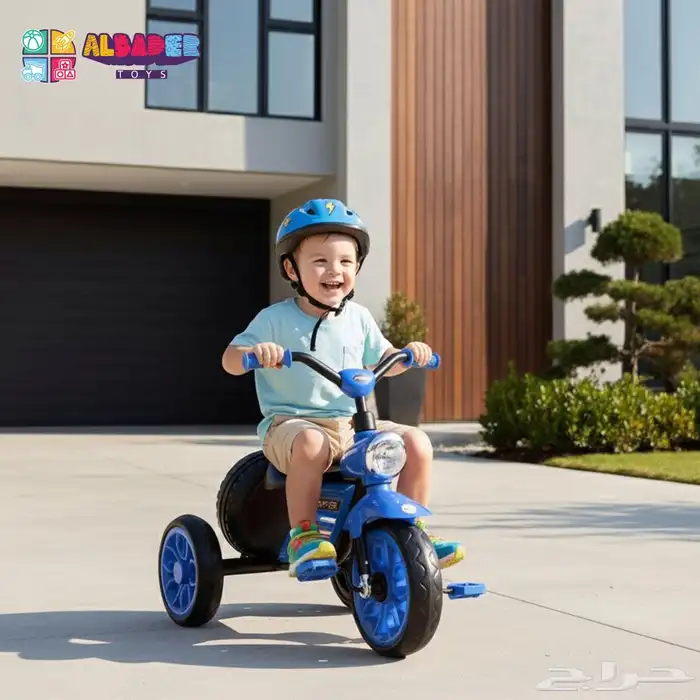 سيكل ثلاثي للأطفال مع سلة خلفية - دراجه 3 كفرات مع مؤثرات 12