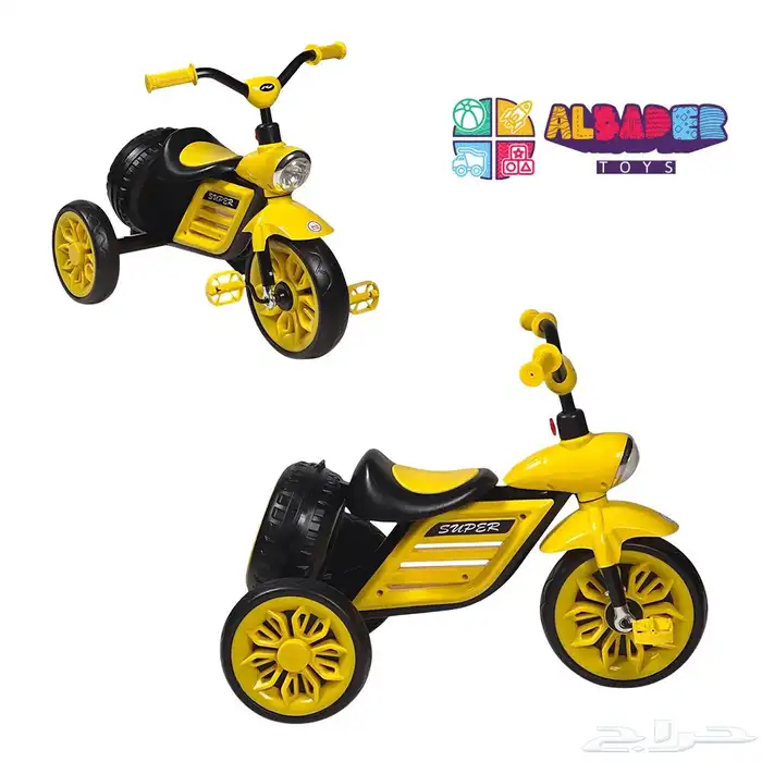 سيكل ثلاثي للأطفال مع سلة خلفية - دراجه 3 كفرات مع مؤثرات 6