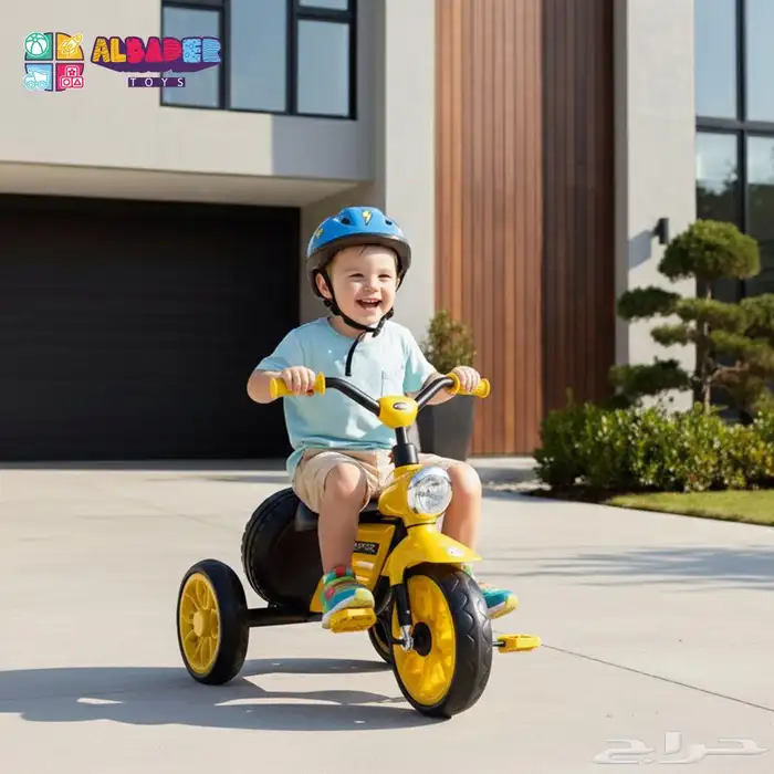 سيكل ثلاثي للأطفال مع سلة خلفية - دراجه 3 كفرات مع مؤثرات 5