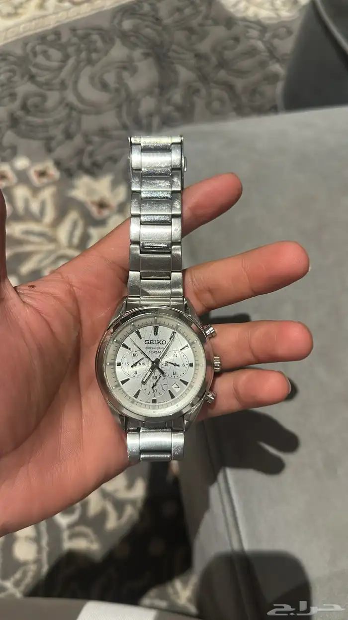 هذه ساعة سيكو كرونوغراف للرجال من الستانلس ستيل 0