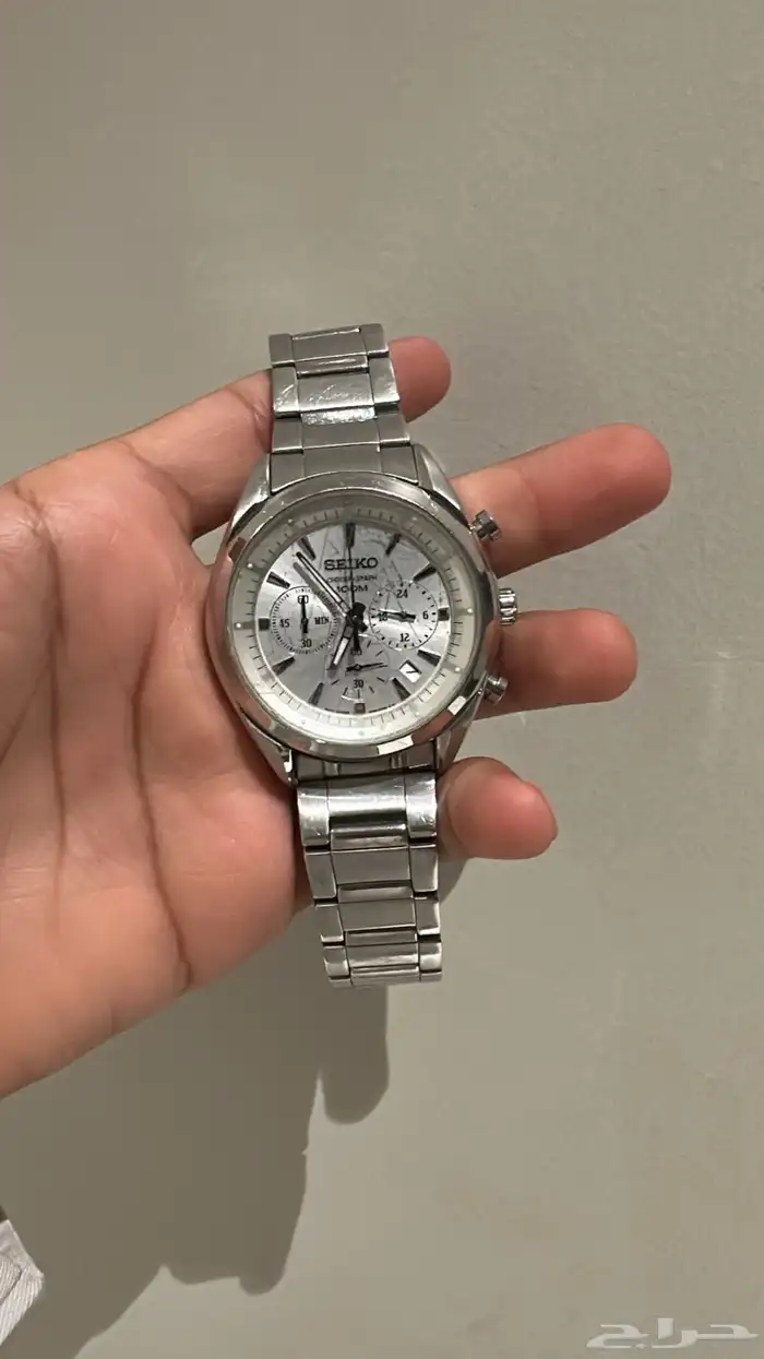 هذه ساعة سيكو كرونوغراف للرجال من الستانلس ستيل 2