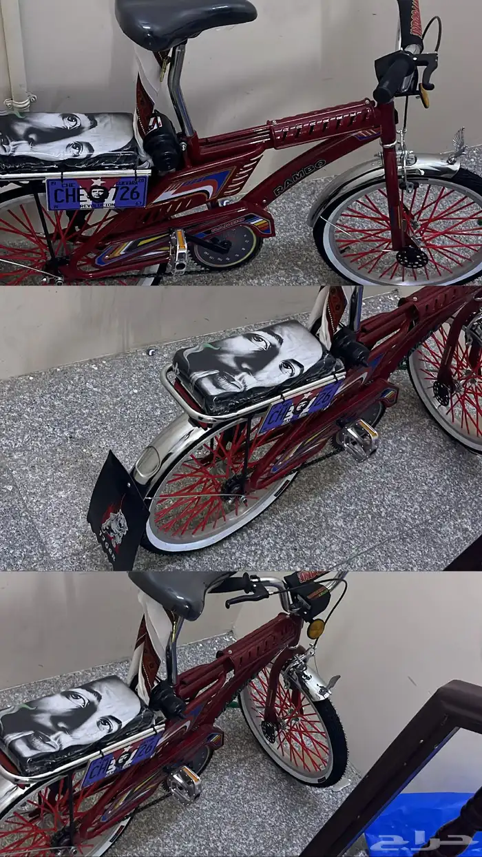 سيكل رامبو عنابي الاستخدام يومين مافيه ولا شي 0