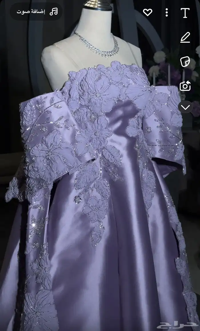 فستان من المصممة ( انتصار النجم ) جديد لبسته 3 ساعات فقط 1