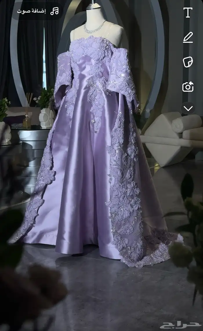 فستان من المصممة ( انتصار النجم ) جديد لبسته 3 ساعات فقط 0