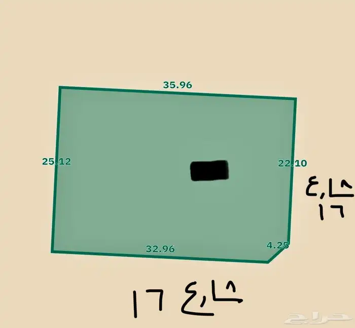 ارض مساحة 900 في المليساء شارعين 16 0