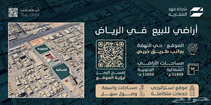 اراضي للبيع بحي النهضة 1