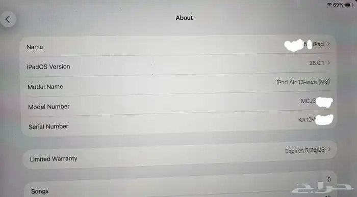 iPad Air M3 13 inch wifi   eSIM 128G 2025 5