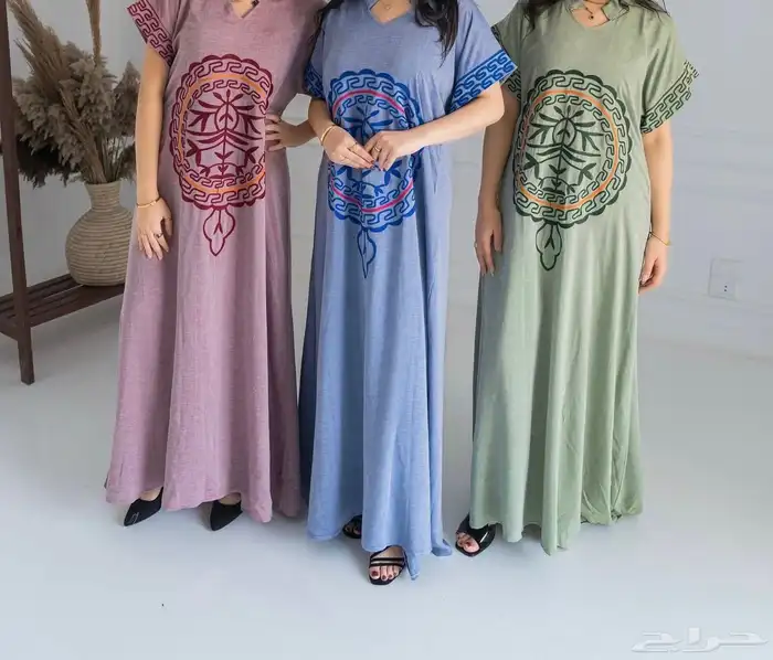 جلابيات قطن وكتان طبيعي 4