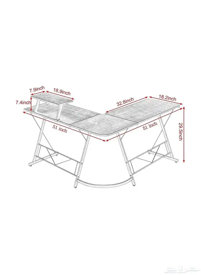 طاولة ككتب العاب بي سي سوني مكتبية ادارية شكل L 7