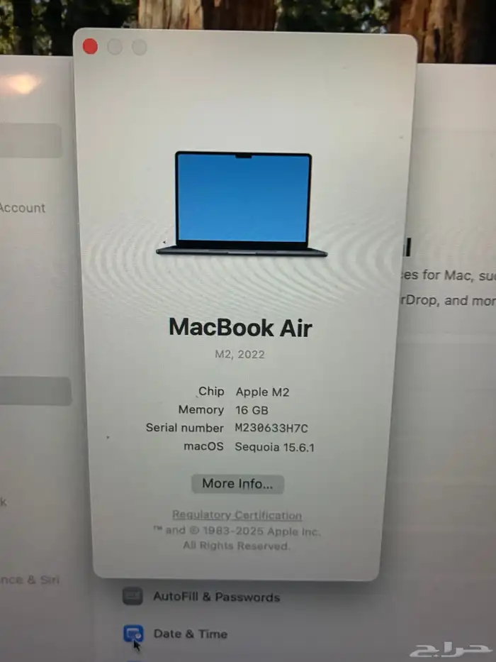 ماك بوك آير M2 شبه جديد MacBook 8