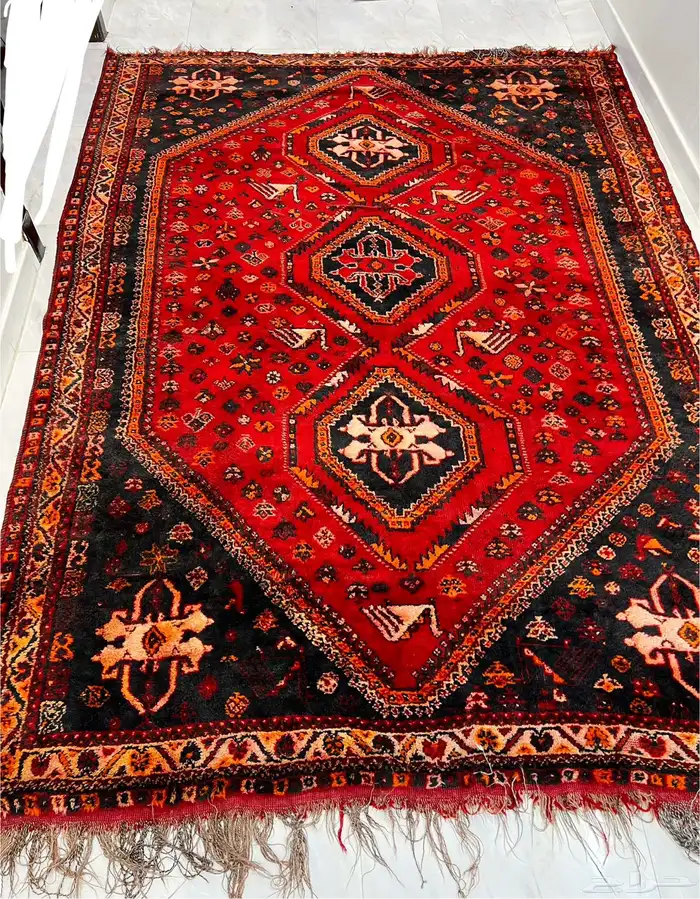 فرشة إيرانية صناعة يدوية قديمة ونادرة 3