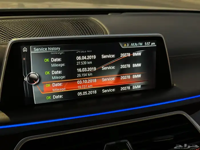 بي ام 740 ماشي فقط 73 الف بدي وكاله صيانات وكاله 39