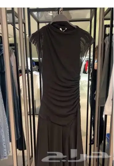 فستان زارا بني مقاس M جديد مع تاق 0